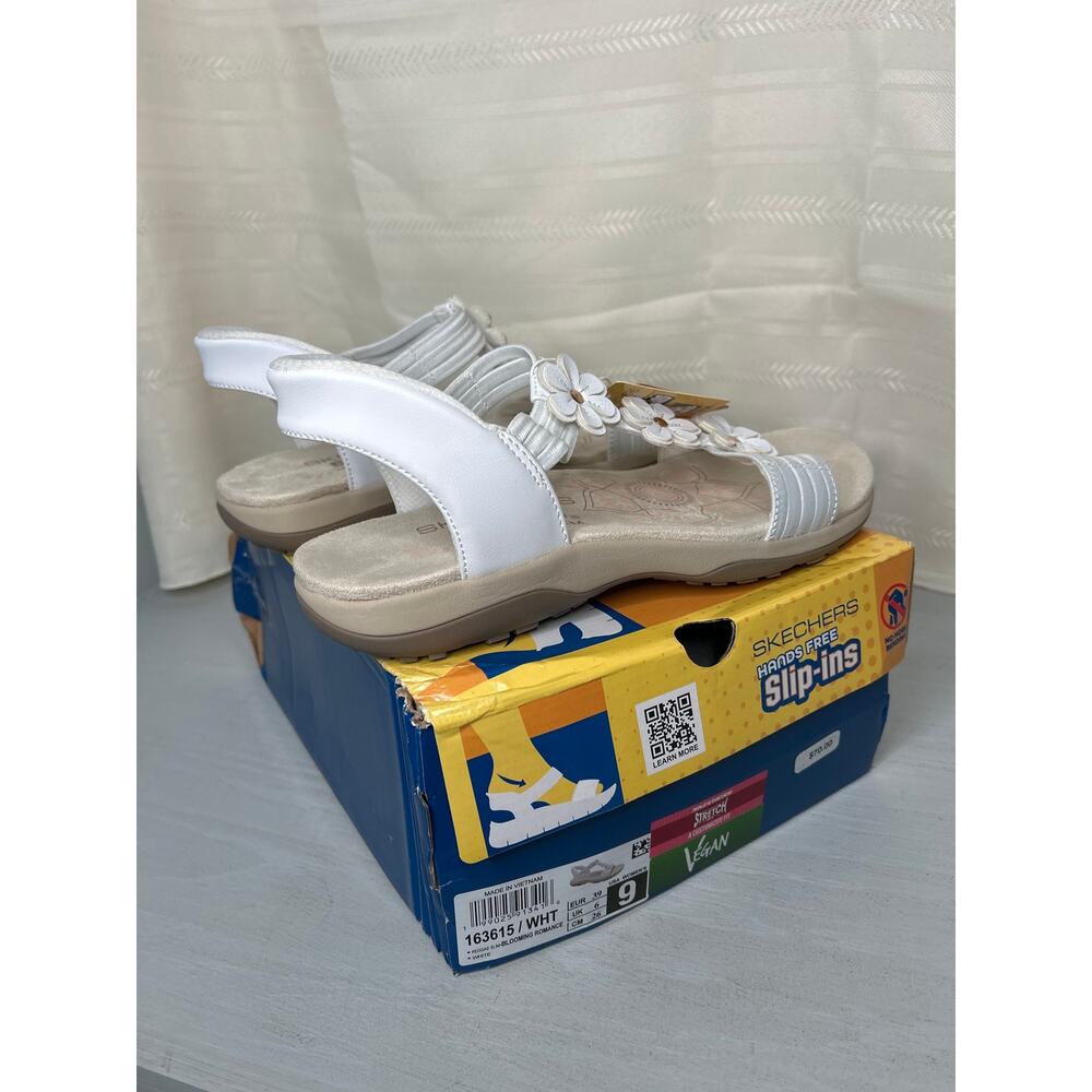 Skechers Reggae Slim Blooming Romance Slip-Ins Sandals White Size 9 - Picture 16 of 16